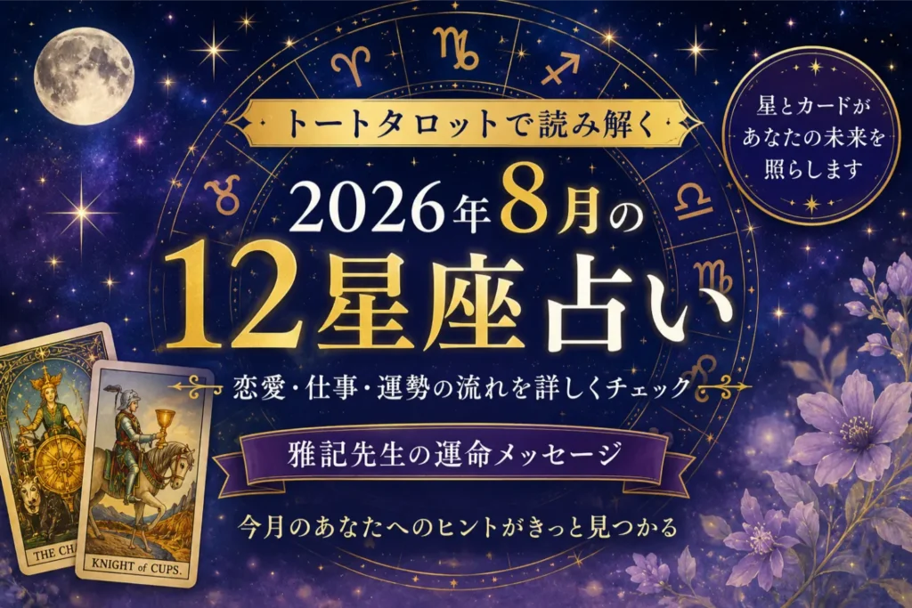 【2026年8月の12星座占い】トートタロットで読み解く運勢｜雅記先生