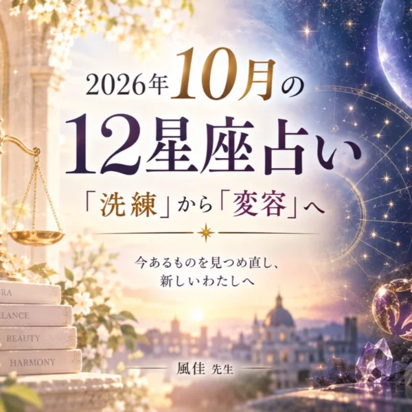 2026年10月の12星座占い｜天秤座の「洗練」から蠍座の「変容」へ【風佳先生】