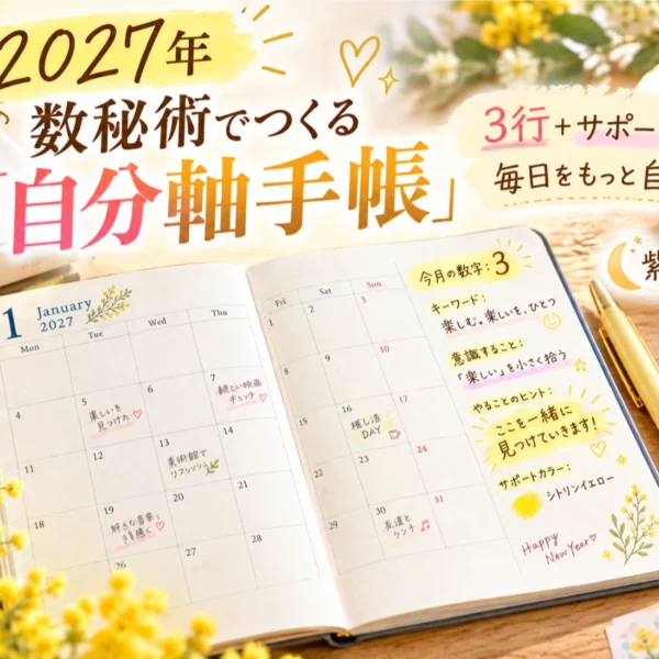 2027年の手帳活用術｜数秘術で作る「ゆるっと自分軸手帳」3行ワーク【紫月先生】