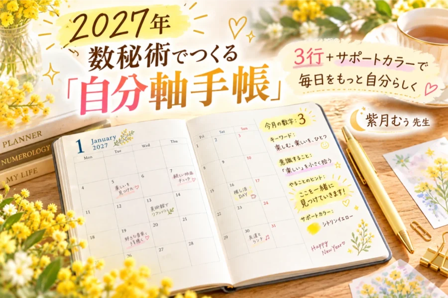 2027年の手帳活用術｜数秘術で作る「自分軸手帳」と3行ワーク【紫月先生】